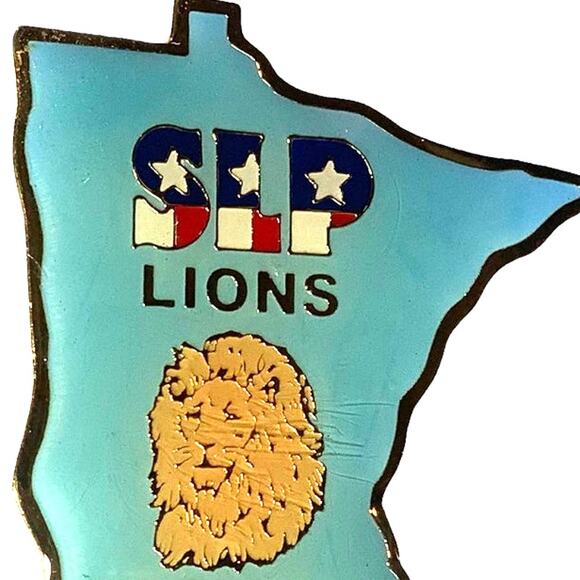 Vintage 2001 Lions Club Int. Map Lapel Pin, Spring Lake Park, Minnesota - Picture 2 of 4